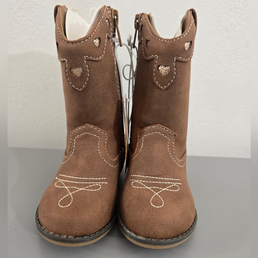 Girls Glitter Heart Cowgirl Boots - Little Essentials NWT